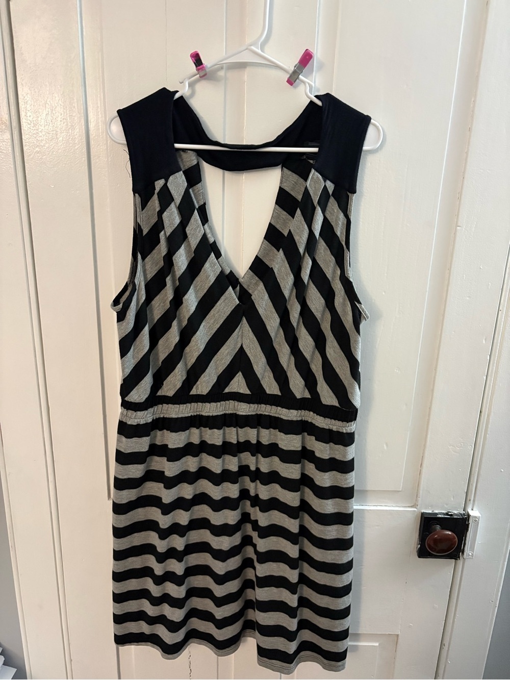 Torrid size 3 Black and Gray Striped V-Neck Dress